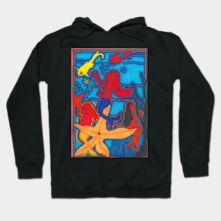 Mermaids, Fish and Starfish Hoodie